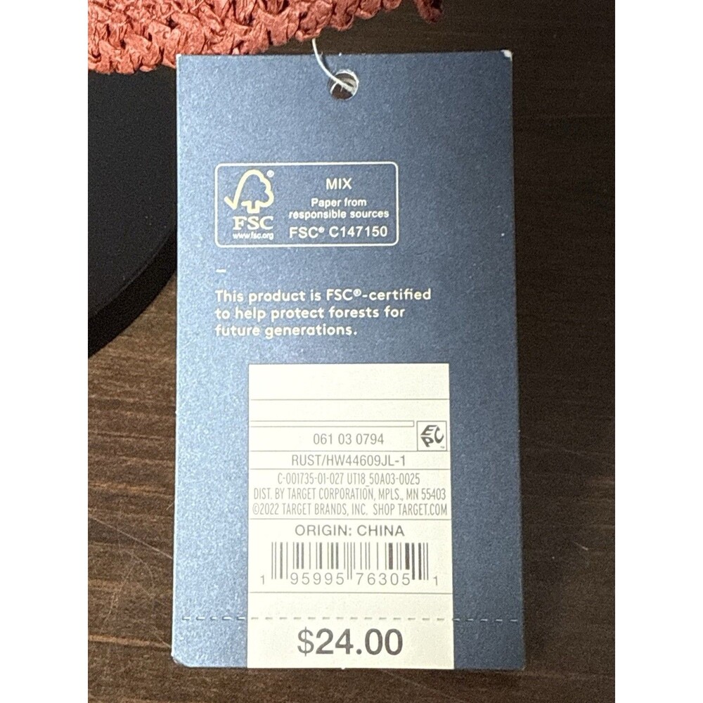 NWT UNIVERSAL THREAD CO. STRAW HAT RUST Color HW44609JL-1 New With Tags - Picture 6 of 6